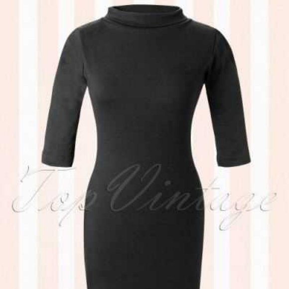 Super Spy Dress! Black Pencil Mid Century by Heartbreaker (now Heart by Haute) - Picture 2 of 3